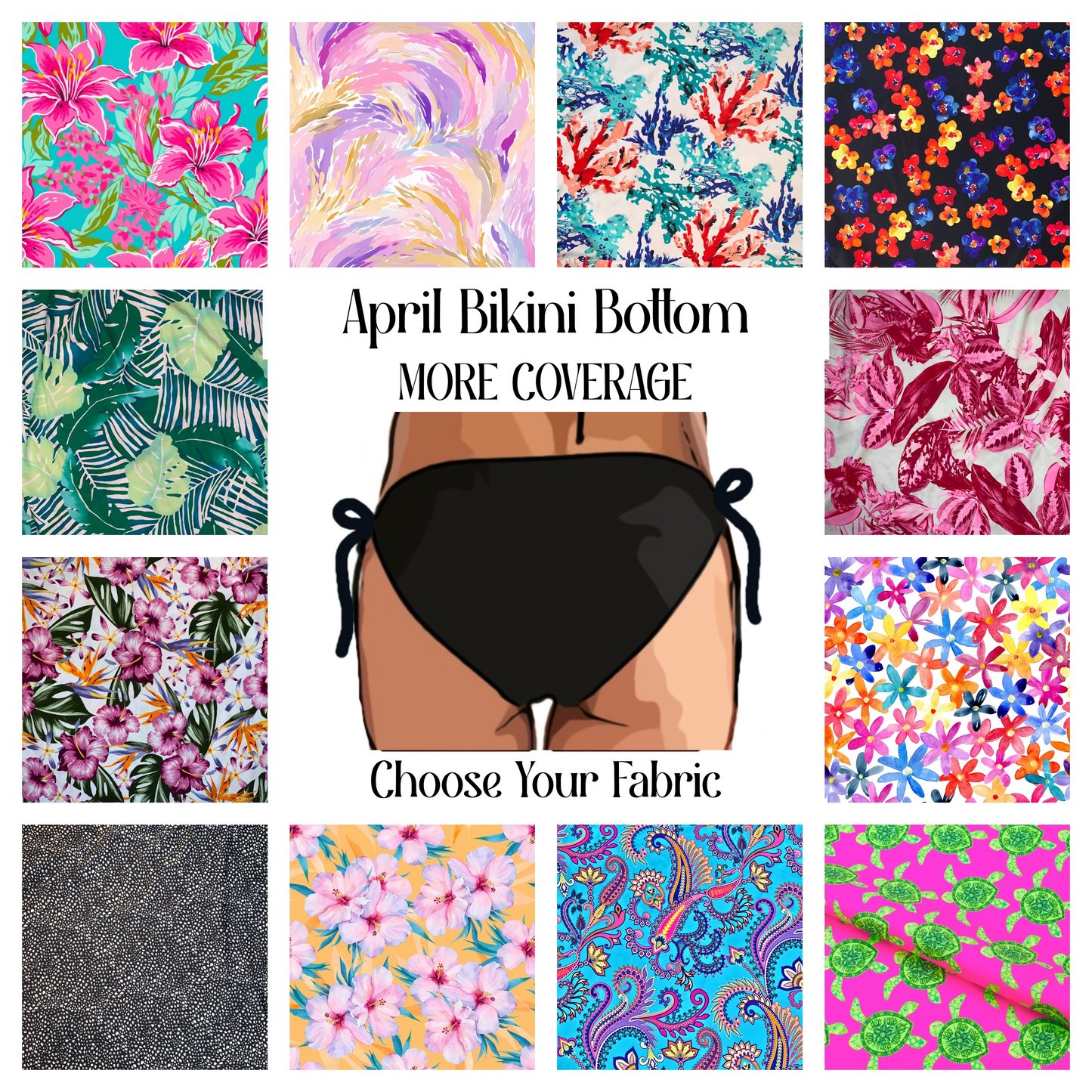 April MORE COVERAGE Bikini Bottom - Choose Your Fabric