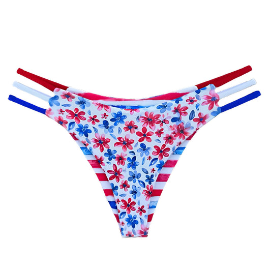 Daisy Bikini Bottom - Red White and Blue Collection