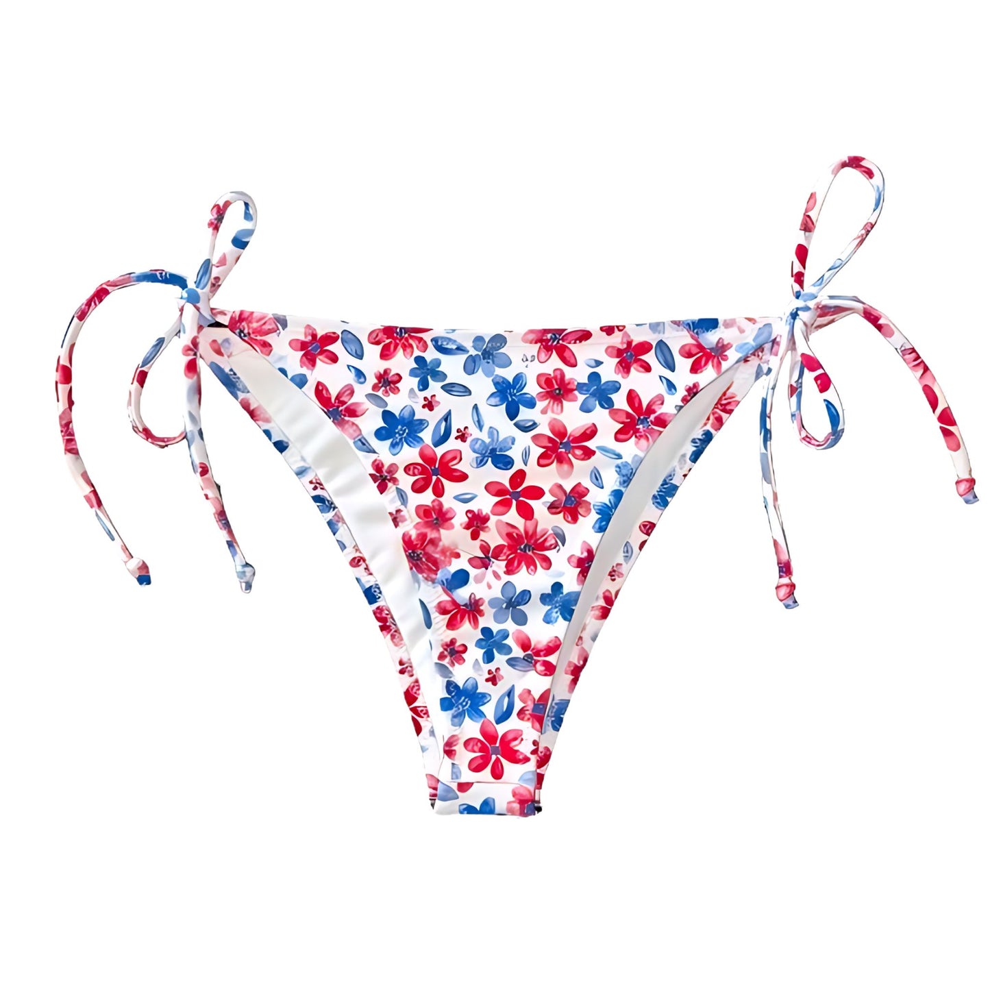 April Bikini Bottom - Red White and Blue Floral Collection