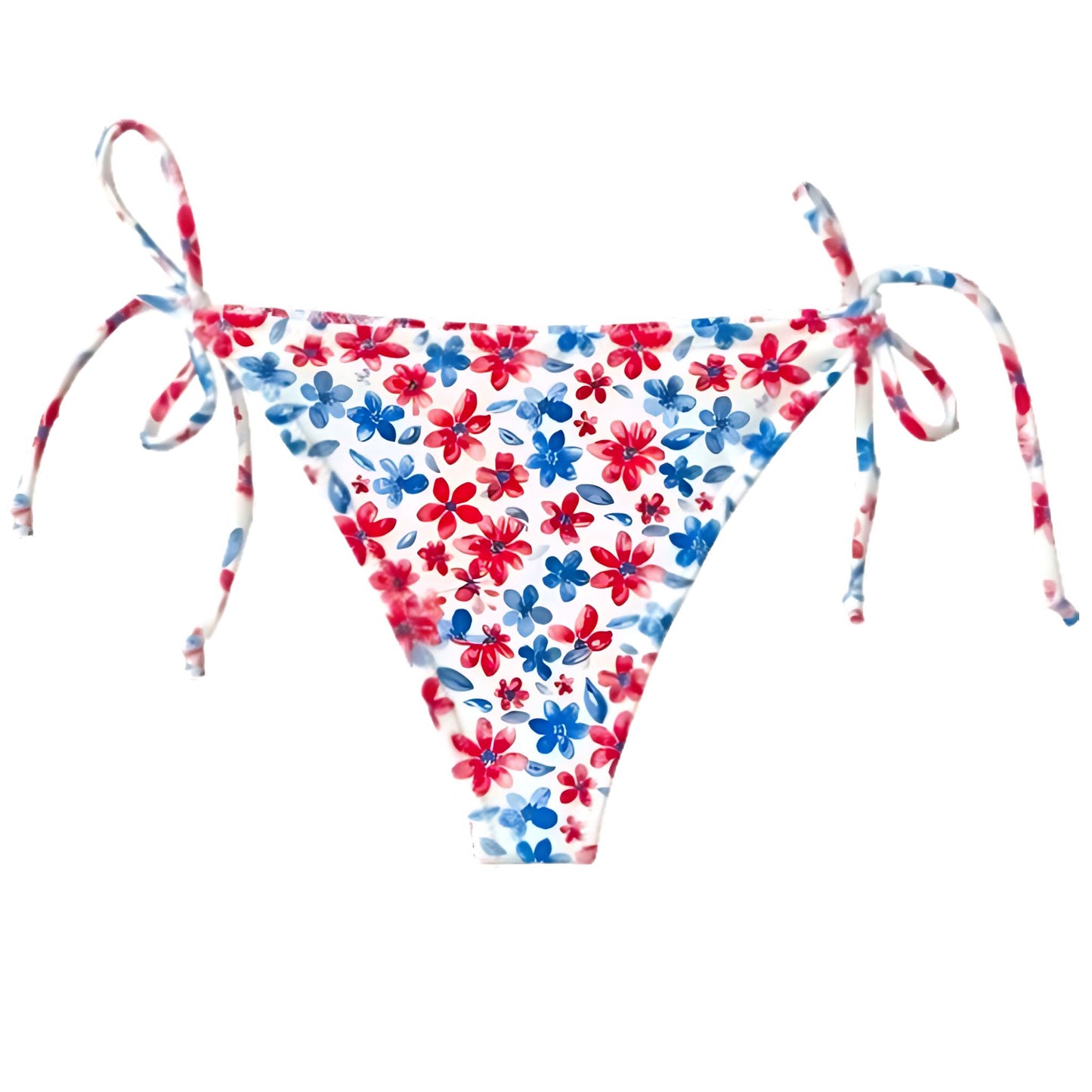 April Bikini Bottom - Red White and Blue Floral Collection